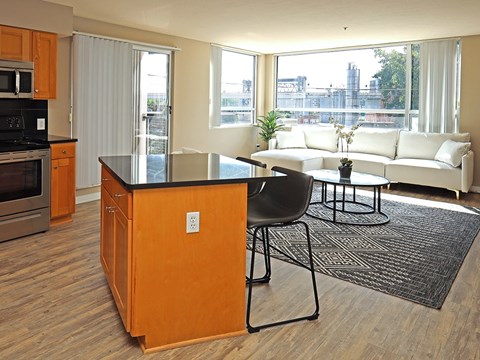 Private Balcony Off the Living Room - Stonebridge Waterfront in Flats District Cleveland OH
